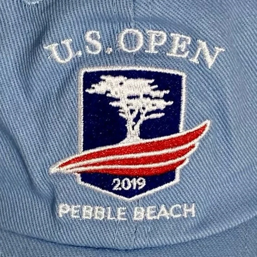 USGA US Open Golf Cap Pebble Beach 2019 Light Blue Adjustable Cotton Hat